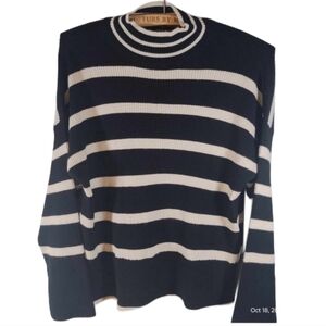 ONLY sweater striped soft turtle neck flare sleeve striped shirt‎ warm